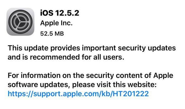 邹城苹果手机维修分享iOS12.5.2发布，建议所有老苹果用户安装 